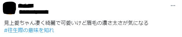 見上愛の眉毛が不快関するツイート