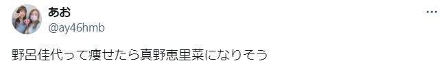 野呂佳代と真野恵里菜は似ているに関するツイート